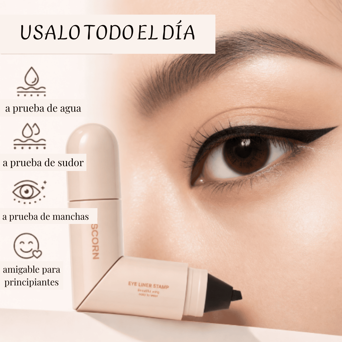 Sello delineador de ojos 2en1 resistente al agua